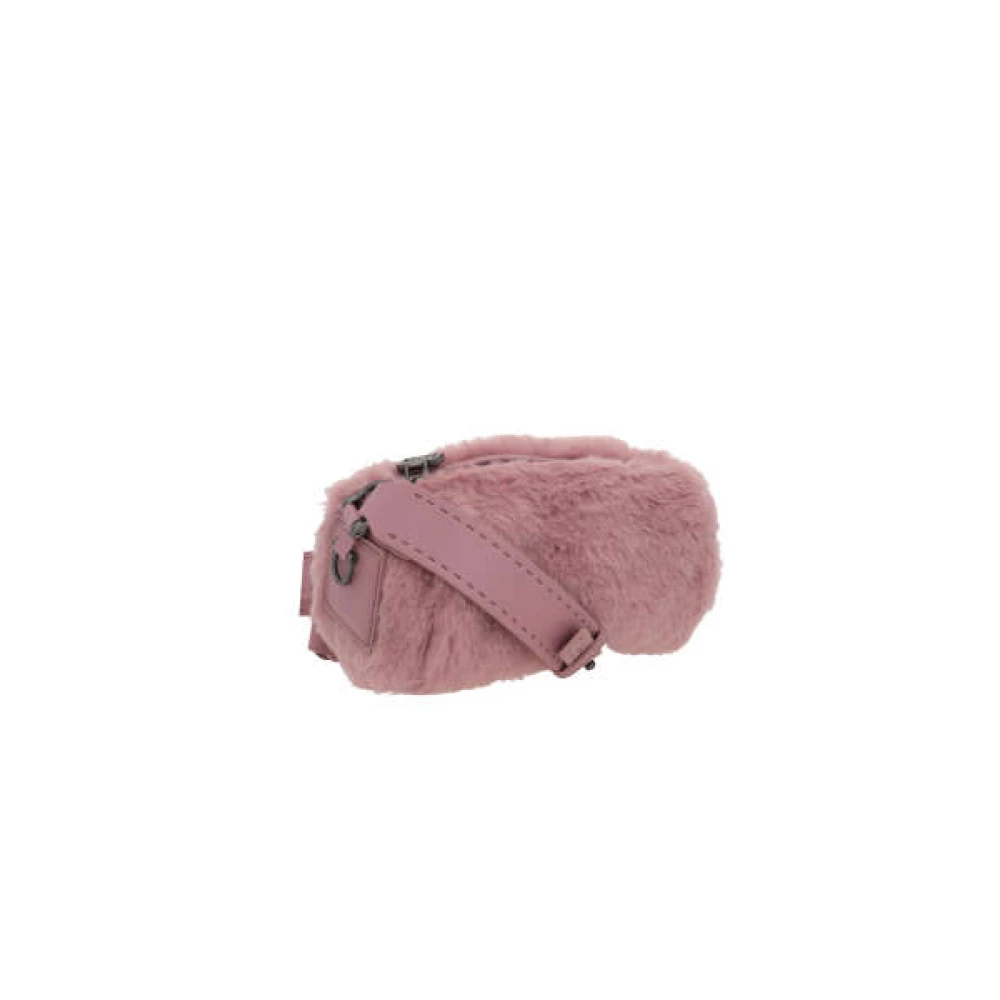 Max Mara Teddy Stoffen Schoudertas in Antiek Roze met Leren Afwerking Pink Dames