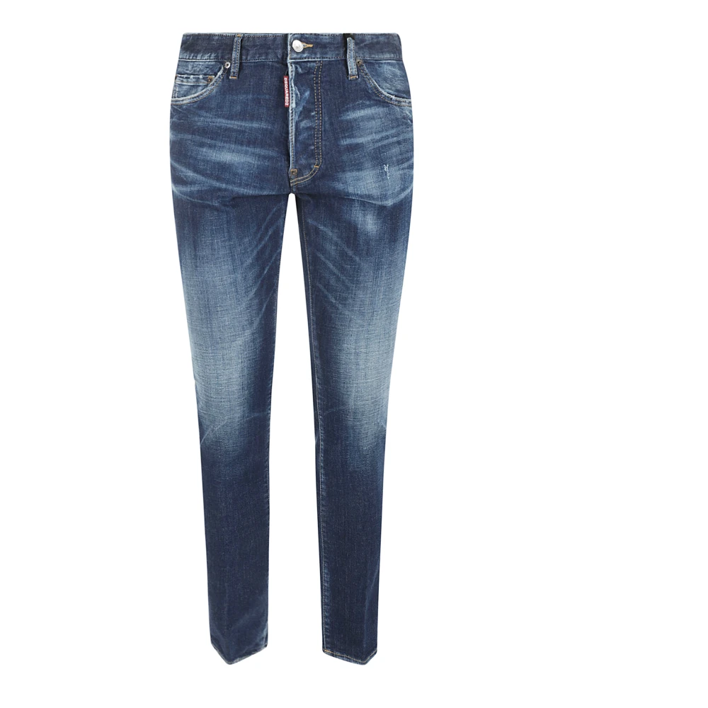 Dsquared2 Jeans met kenmerkend leren embleem voor coole kerel Blue Heren