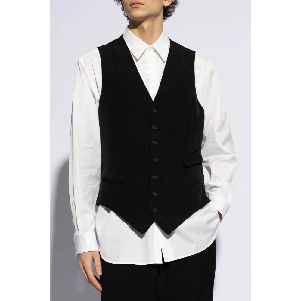 Y-3 Single-breasted vest Black Heren