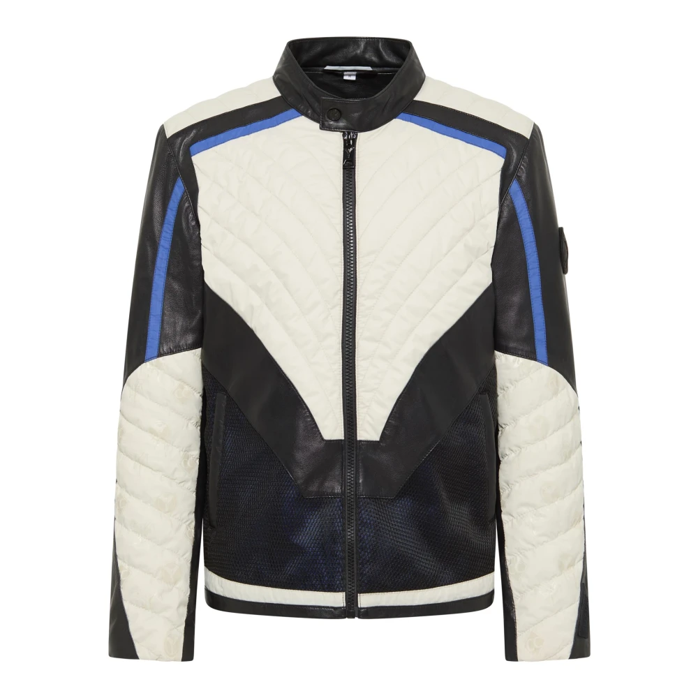 Carlo Colucci Black Light Jackets, Male, M, Biker Jacket With Unique Badge