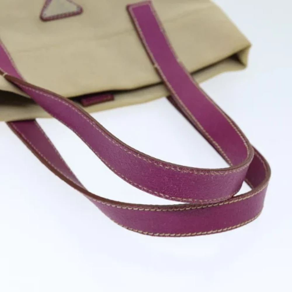 Prada Vintage Pre-owned Canvas totes Beige Dames