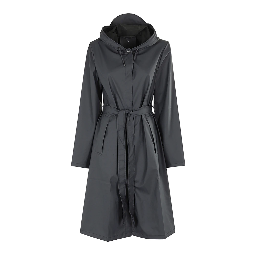 Rains Langere Jas in A-Lijn Stijl Blue Dames