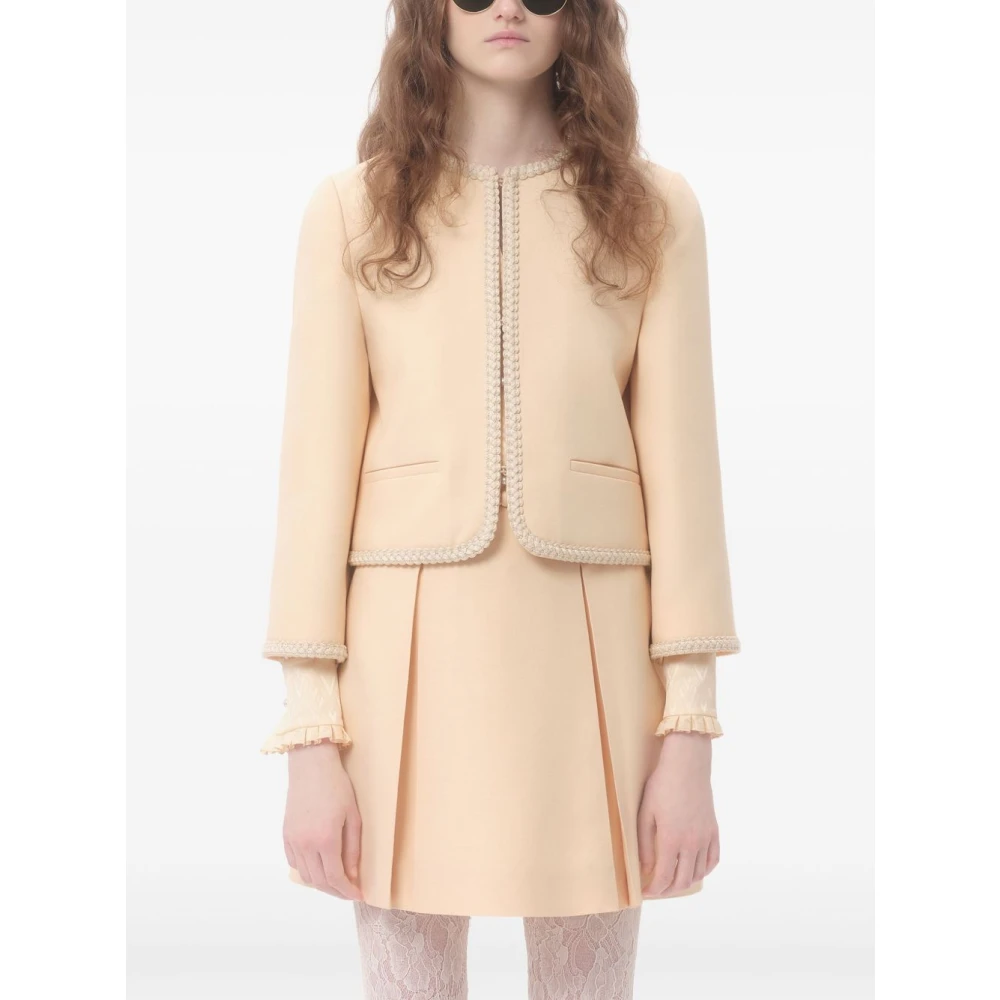 Valentino Garavani Jachtjas met elleboogpatches Beige Dames