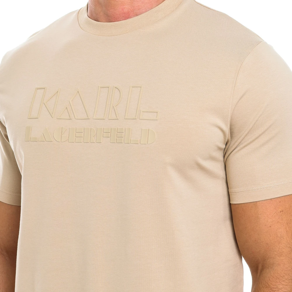 Karl Lagerfeld Klassieke stijl T-shirt met korte mouwen Beige Heren