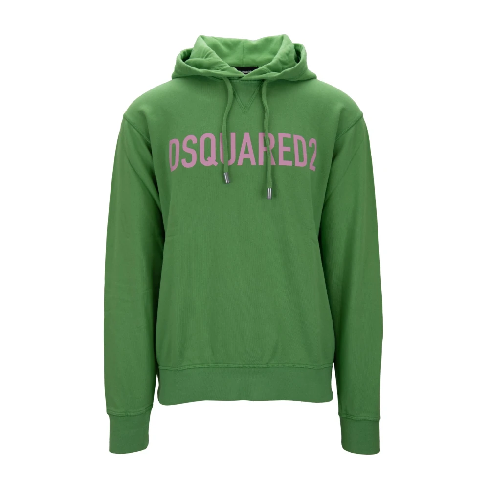 Dsquared2 Men's Green Hooded Sweatshirt With Drawstring - Hoodies - M - Sweatshirts & Hoodies