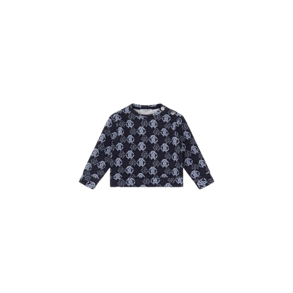 Roberto Cavalli Blue Logo Sweatshirt Made In Italy - Male - Kids Sweatshirts - Blue - 6 M - Kids