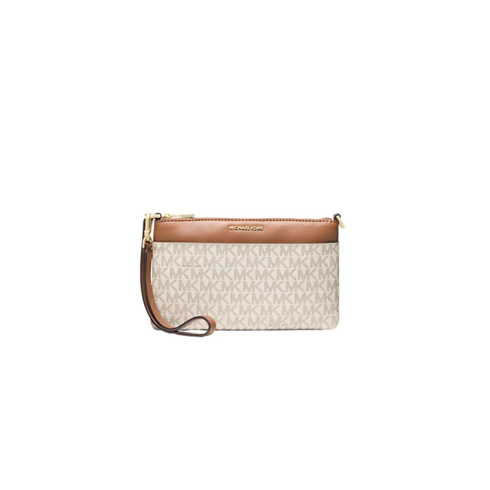 Michael Kors, Tassen , Dames, Wit, ONE Size, Polyester, Jet Set Medium Signature Logo Wristlet