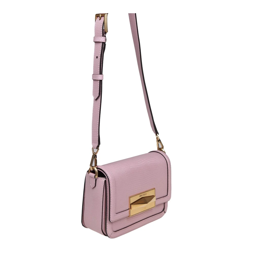 Jimmy Choo Roze Slangeneffect Leren Crossbody Tas Pink Dames