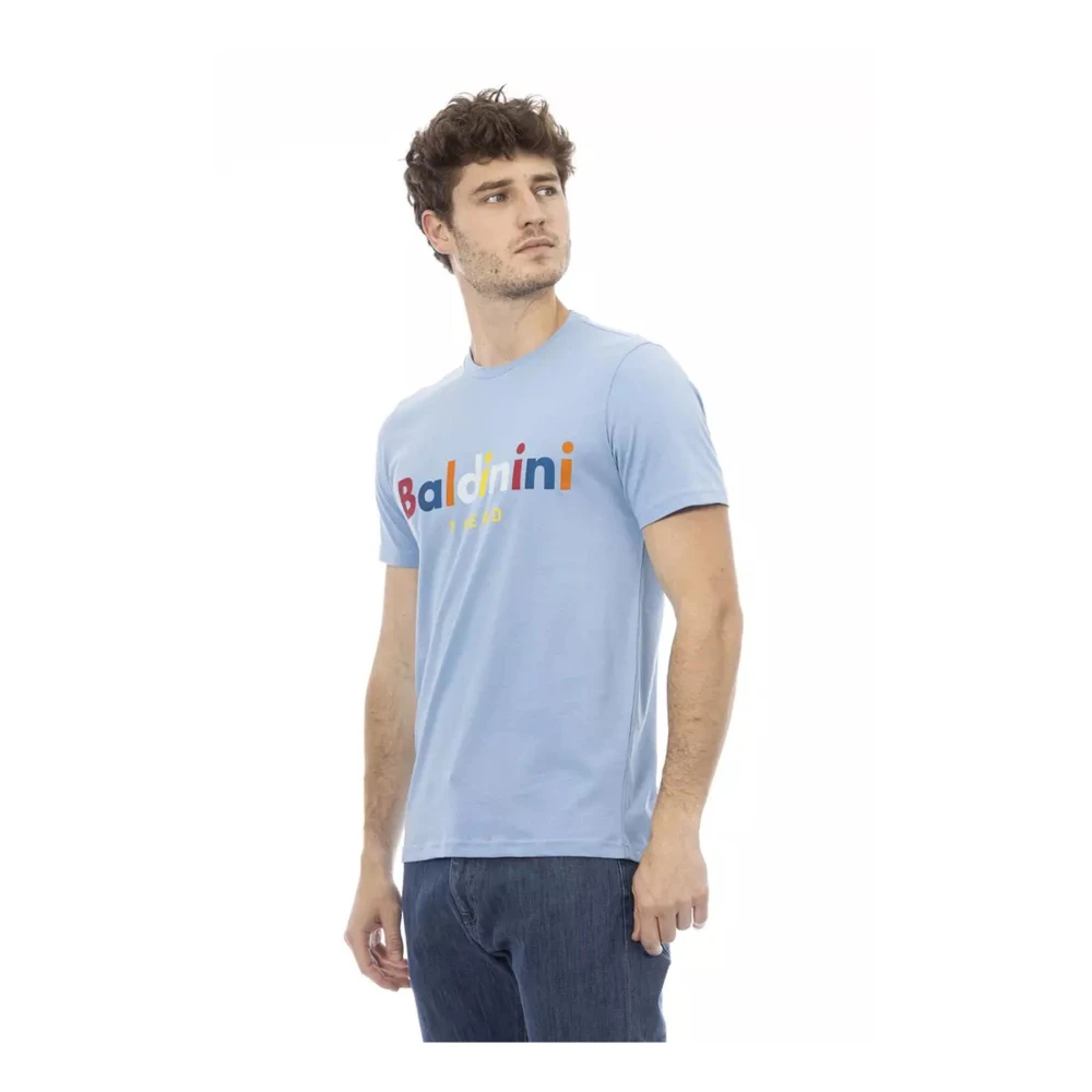 Baldinini T-shirt met ronde hals en print op de voorkant Blue Heren