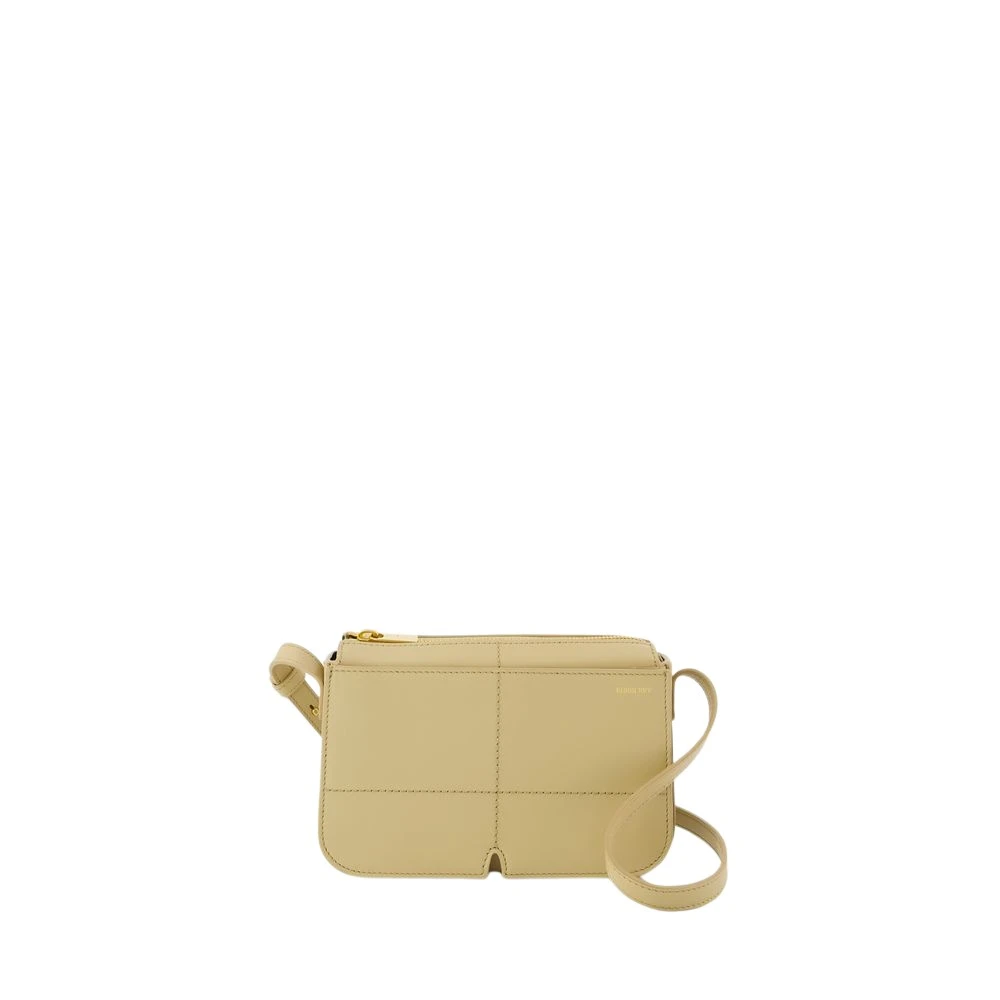 Burberry Beige Leren Crossbody Tas met Magnetische Sluiting Beige Dames