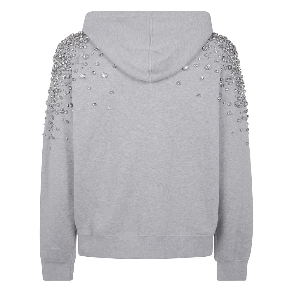 Golden Goose Hooded Sweatshirt met Kristallen Decoratie Gray Heren
