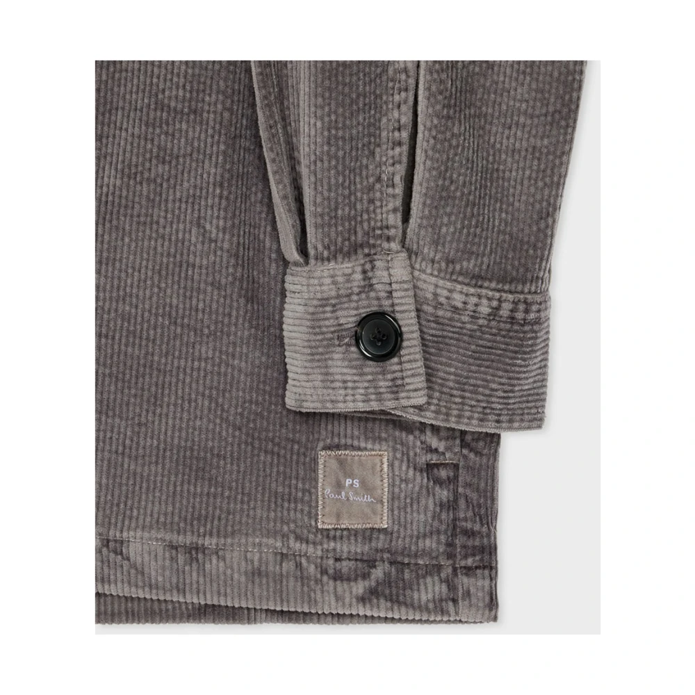 PS By Paul Smith Ribfluwelen overshirt met borstzakken Gray Heren