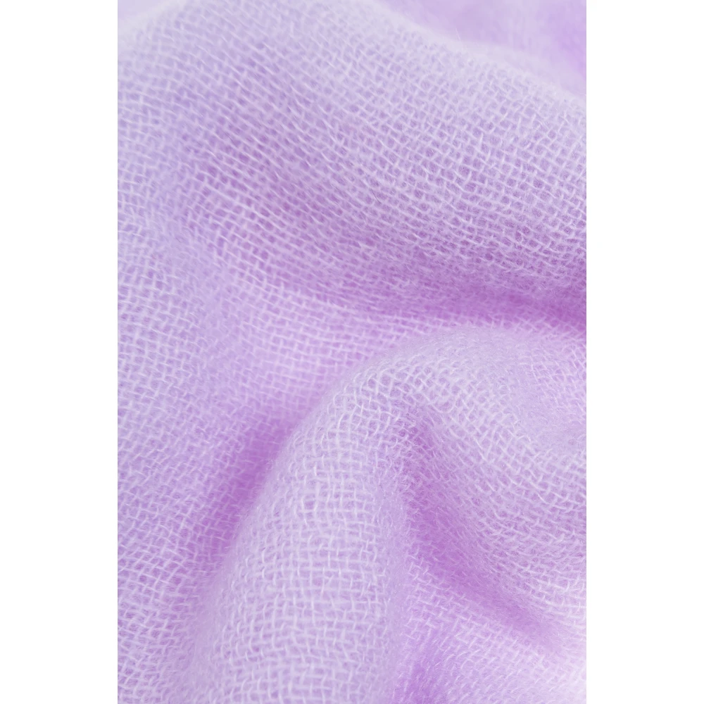 Moschino Kasjmier sjaal met logo Purple Unisex