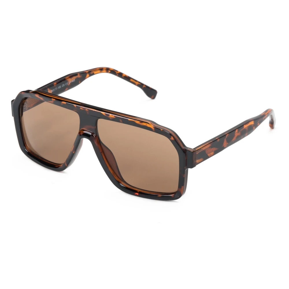 Estro Brown Sunglasses, Female, One Size, Geometric Frame Sunglasses