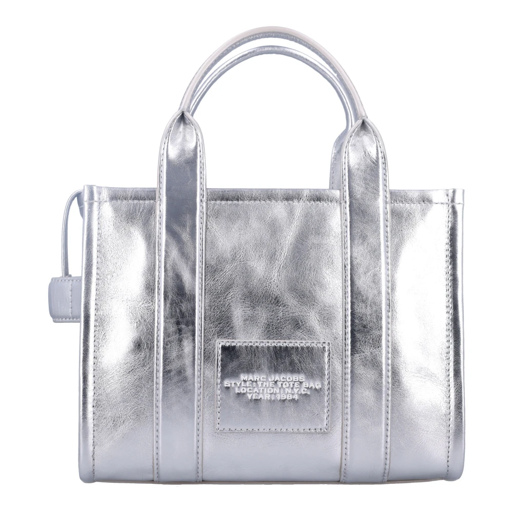 Marc Jacobs Stijlvolle Metallic Tote Tas Zilver Gray Dames