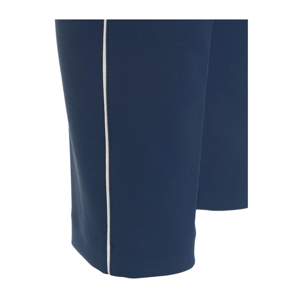 Elisabetta Franchi Blauwe Crêpe Broek Elegante Stijl Blue Dames