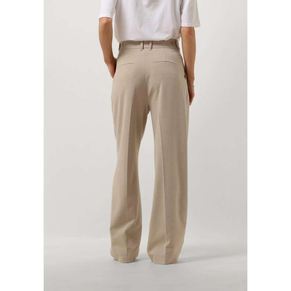 moss copenhagen Beige Wide Leg Pants Michelle Beige Dames