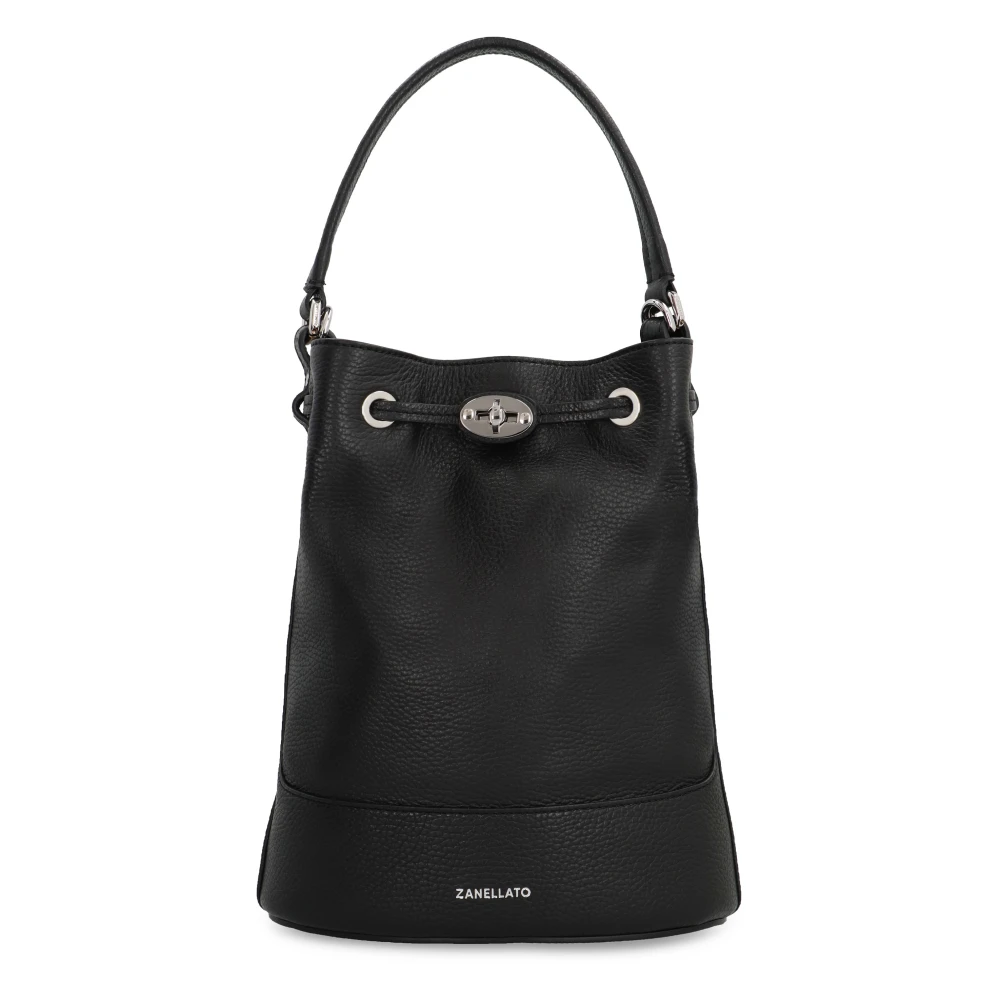 Zanellato Leren Bucket Bag met Handvat Black Dames