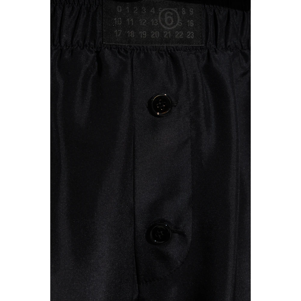 MM6 Maison Margiela Wijde zijden broek Black Dames