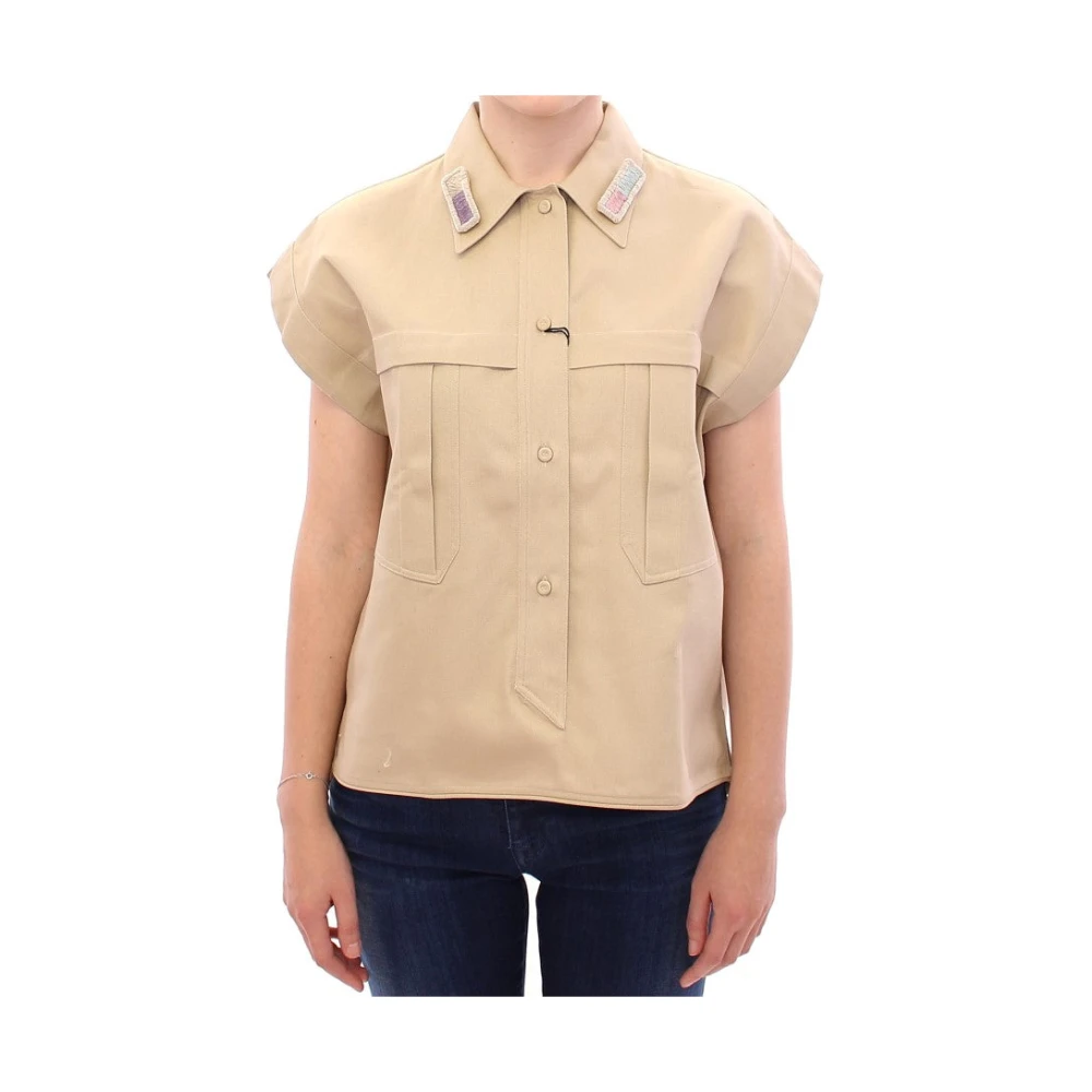 Andrea Incontri Beige Shirts, Female, Xs, Blouse Tank Top
