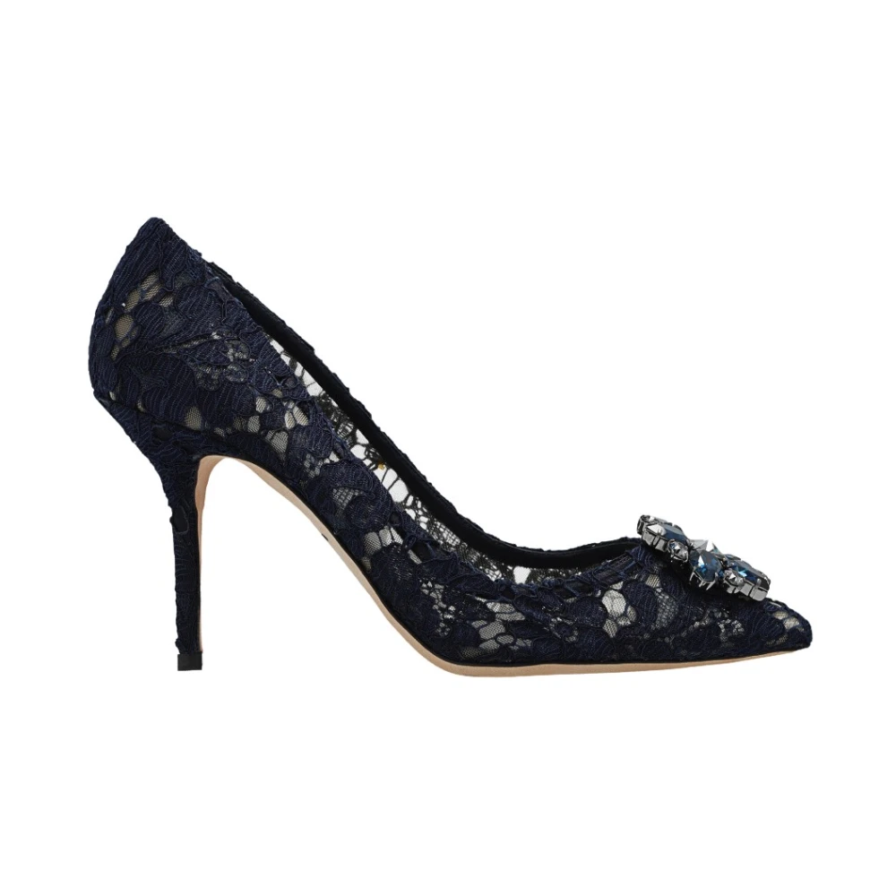 Dolce & Gabbana Vrouw Blauw Schoenen Dames, 39 Eu, ‘Bellucci’ Kanten Pumps