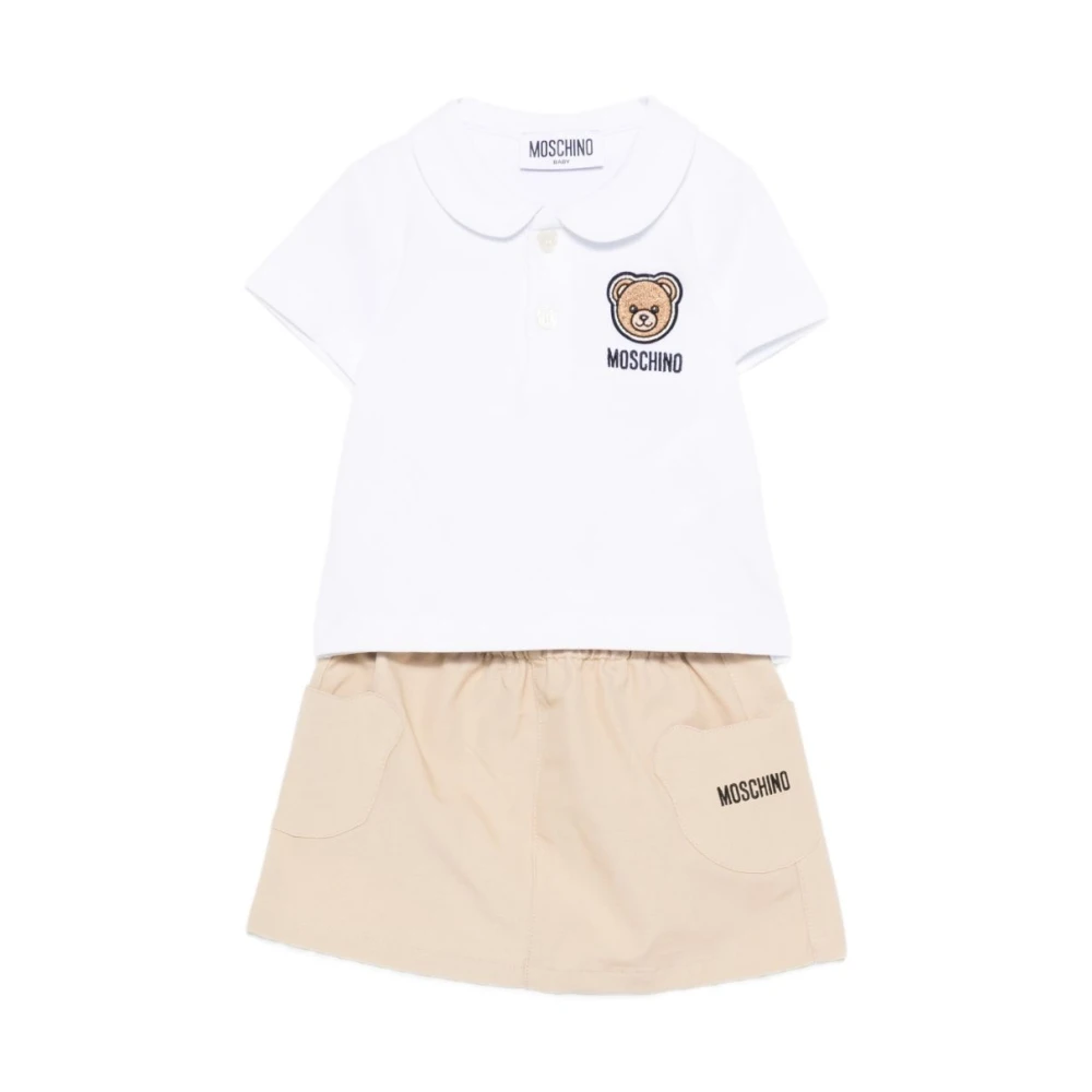 Moschino Unisex Beige Teddy Bear Logo Set