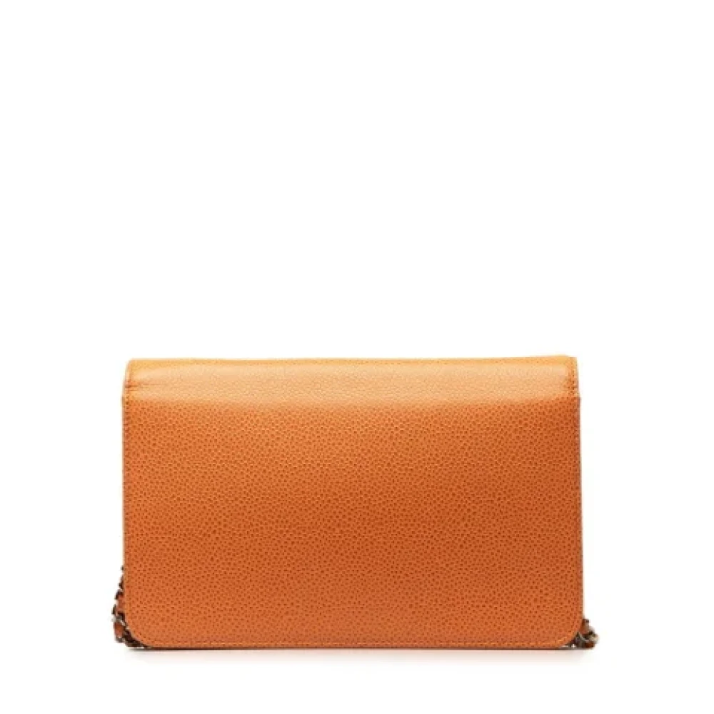 Chanel Vintage Pre-owned Leather chanel-bags Orange Dames