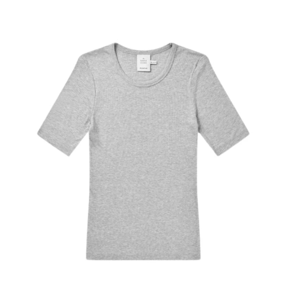 Munthe Women's Gray Grey Elbow Sleeve T-Shirt - T-Shirts - 2XS - Tops