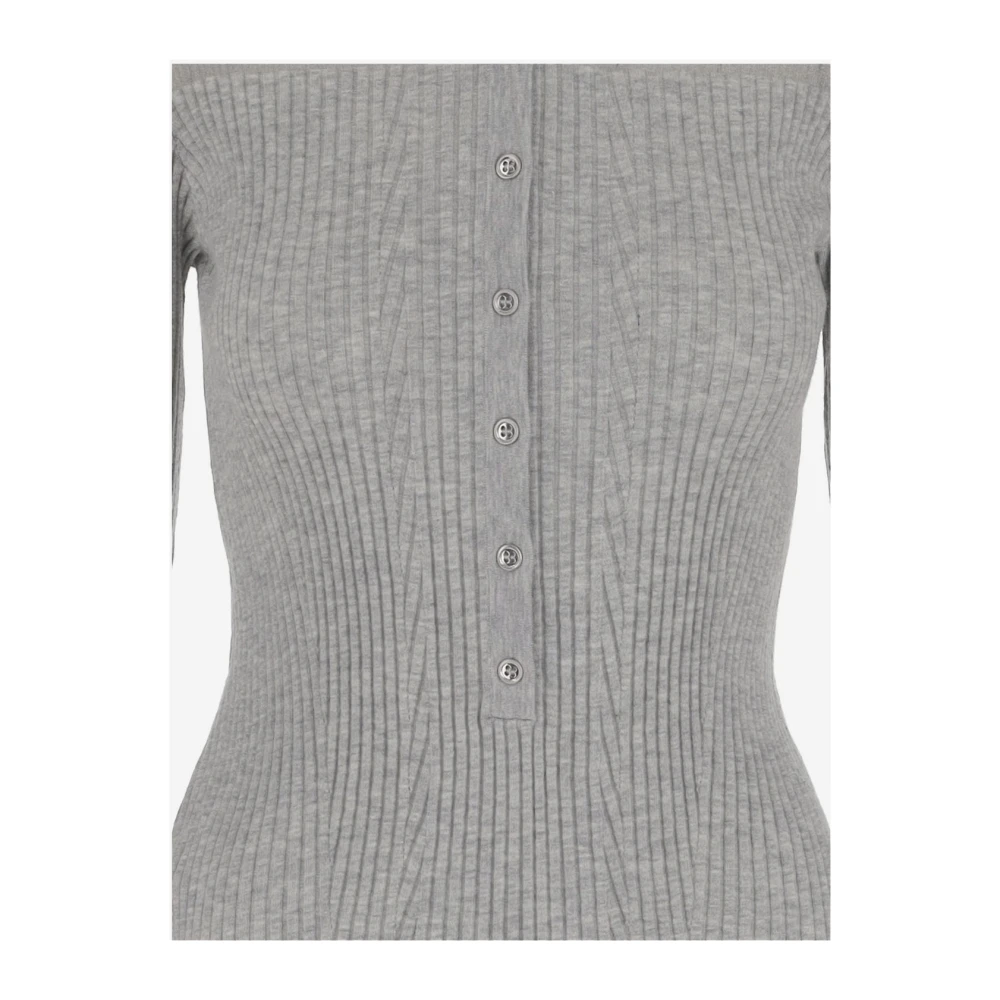 pinko Wollen Polo Shirt Grijs Gray Dames