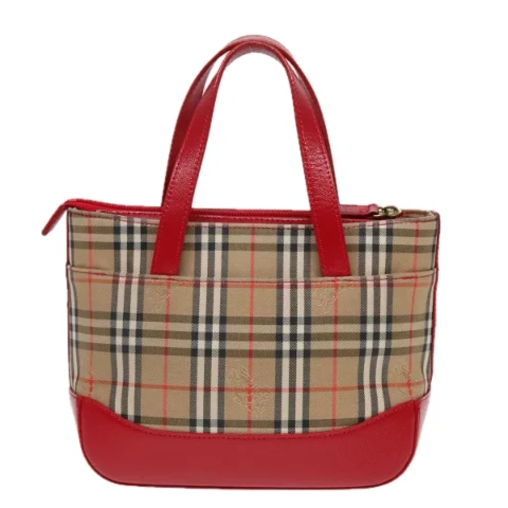 Burberry Vintage Pre-owned Canvas handbags Beige Dames