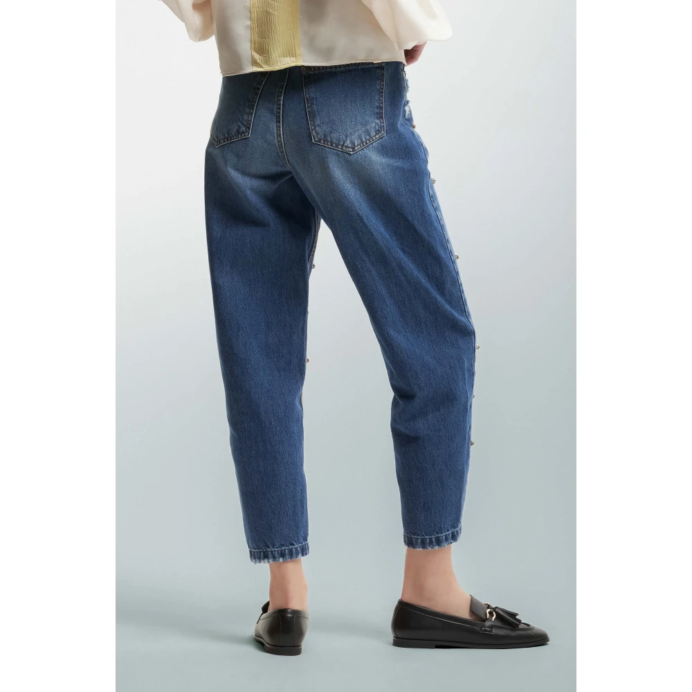 Kocca Studded Distressed Denim Jeans Blue Dames