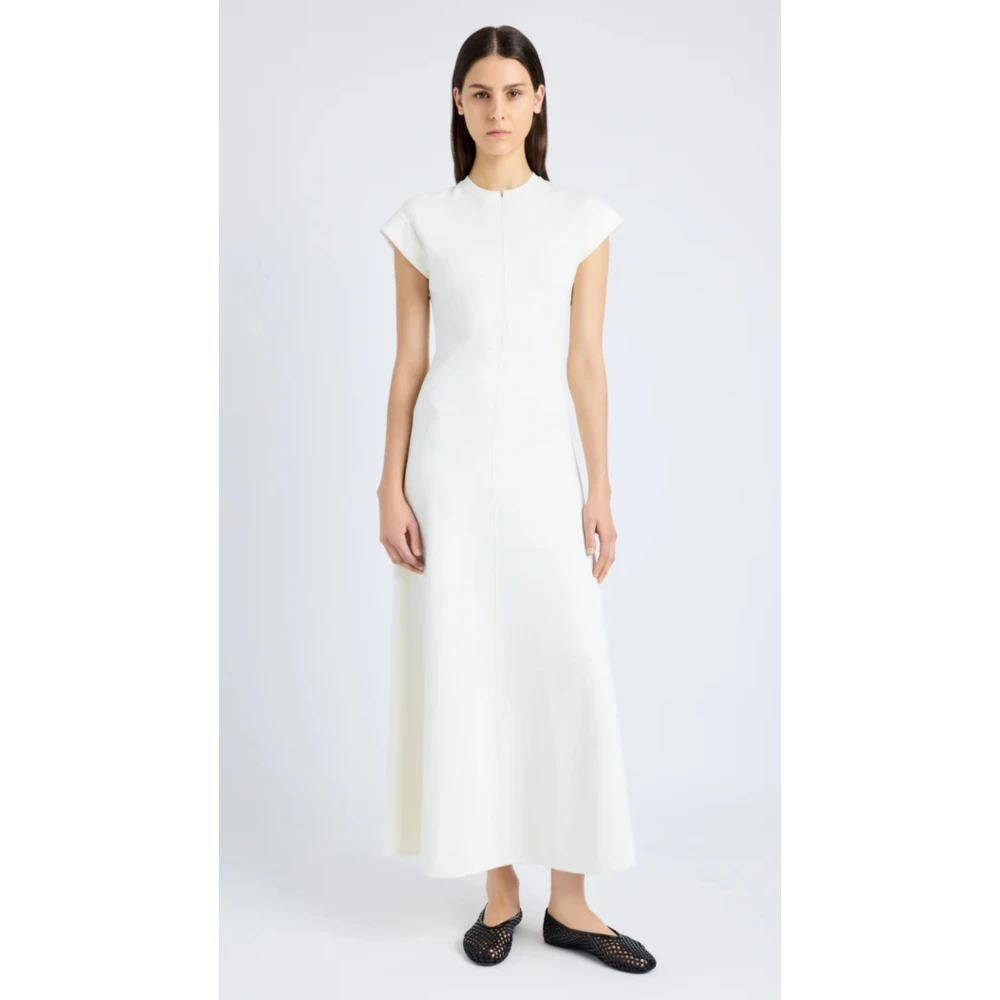 Proenza Schouler Elegante Geribbelde Melanie Jurk White Dames