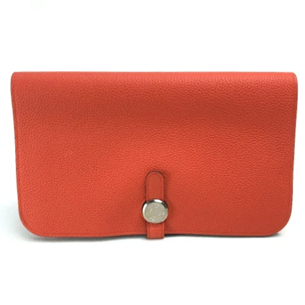Hermès Vintage Pre-owned Leather wallets Orange Dames