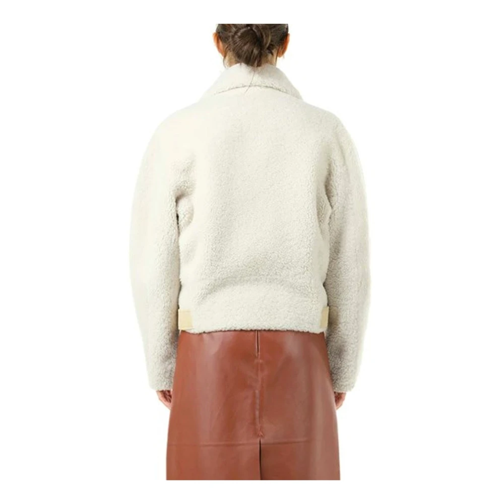 Chloé Nep Bontjas met Leren Details Beige Dames