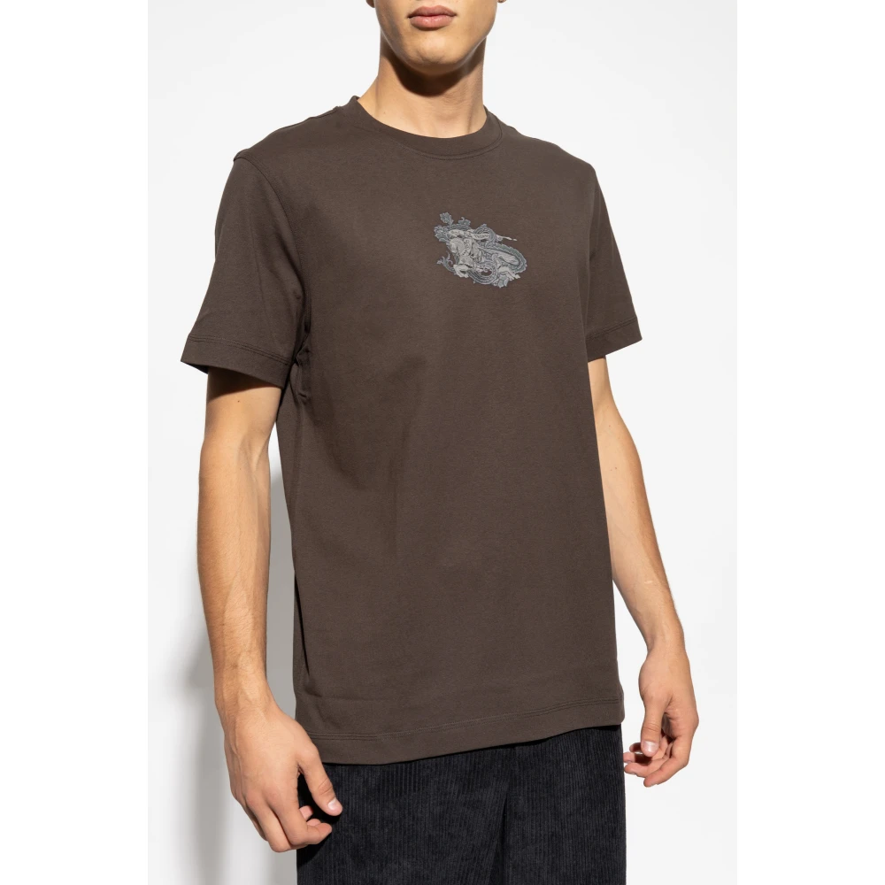 Burberry T-shirt met logo Brown Heren