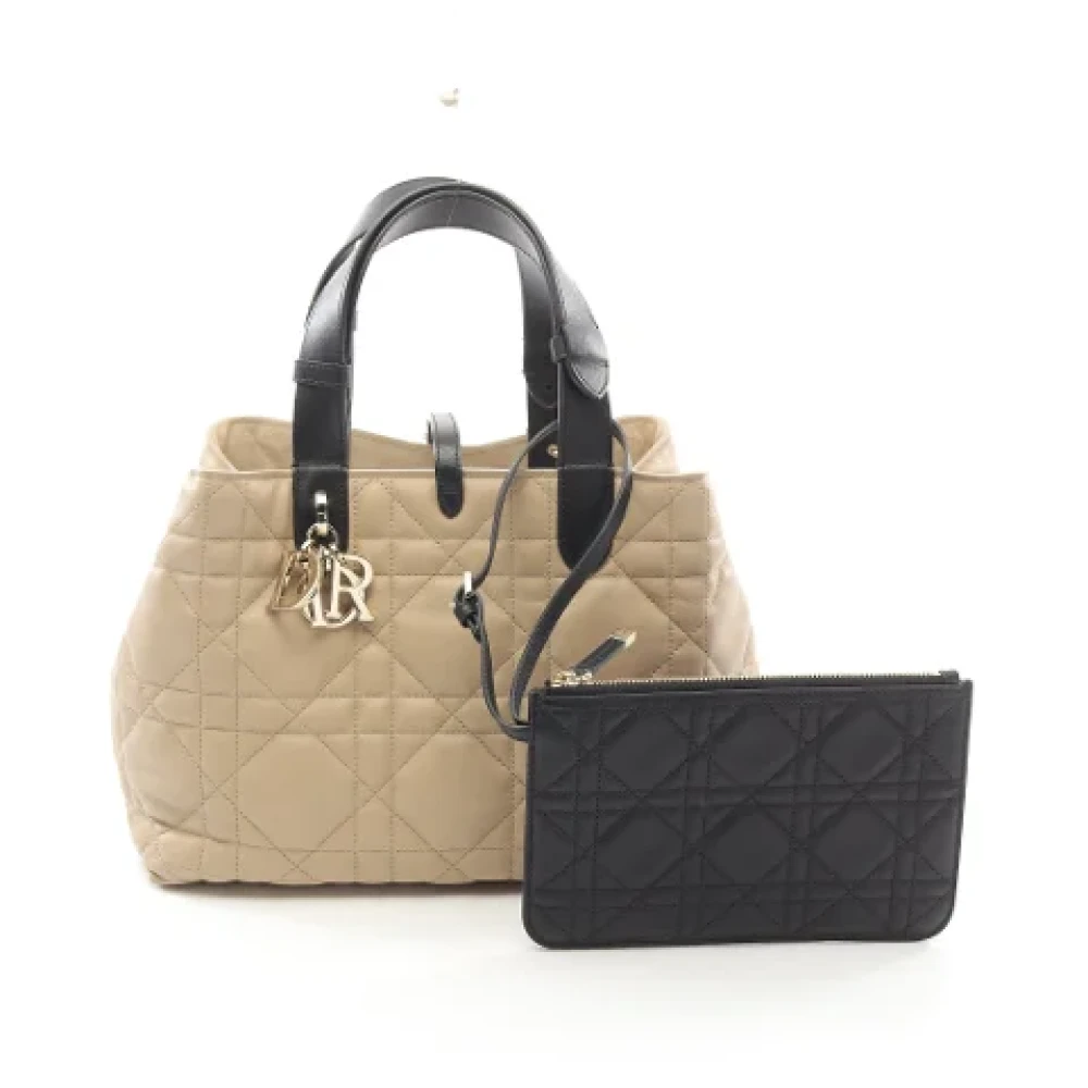 Dior Vintage Pre-owned Leather dior-bags Beige Dames
