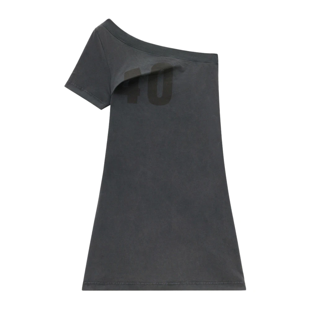 Courrèges Twist-Detail Bedrukte Jurk Gray Dames