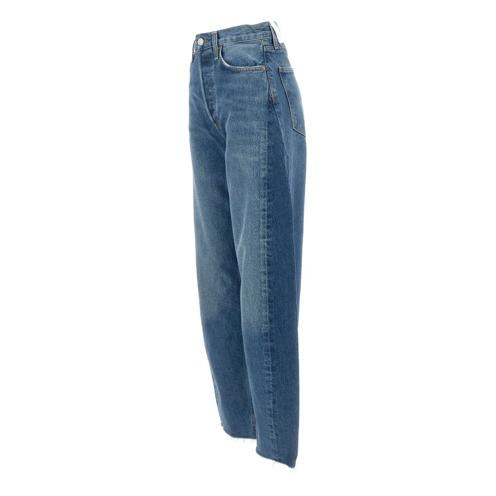 Agolde Hoge Taille Wijde Pijp Denim Jeans Blue Dames