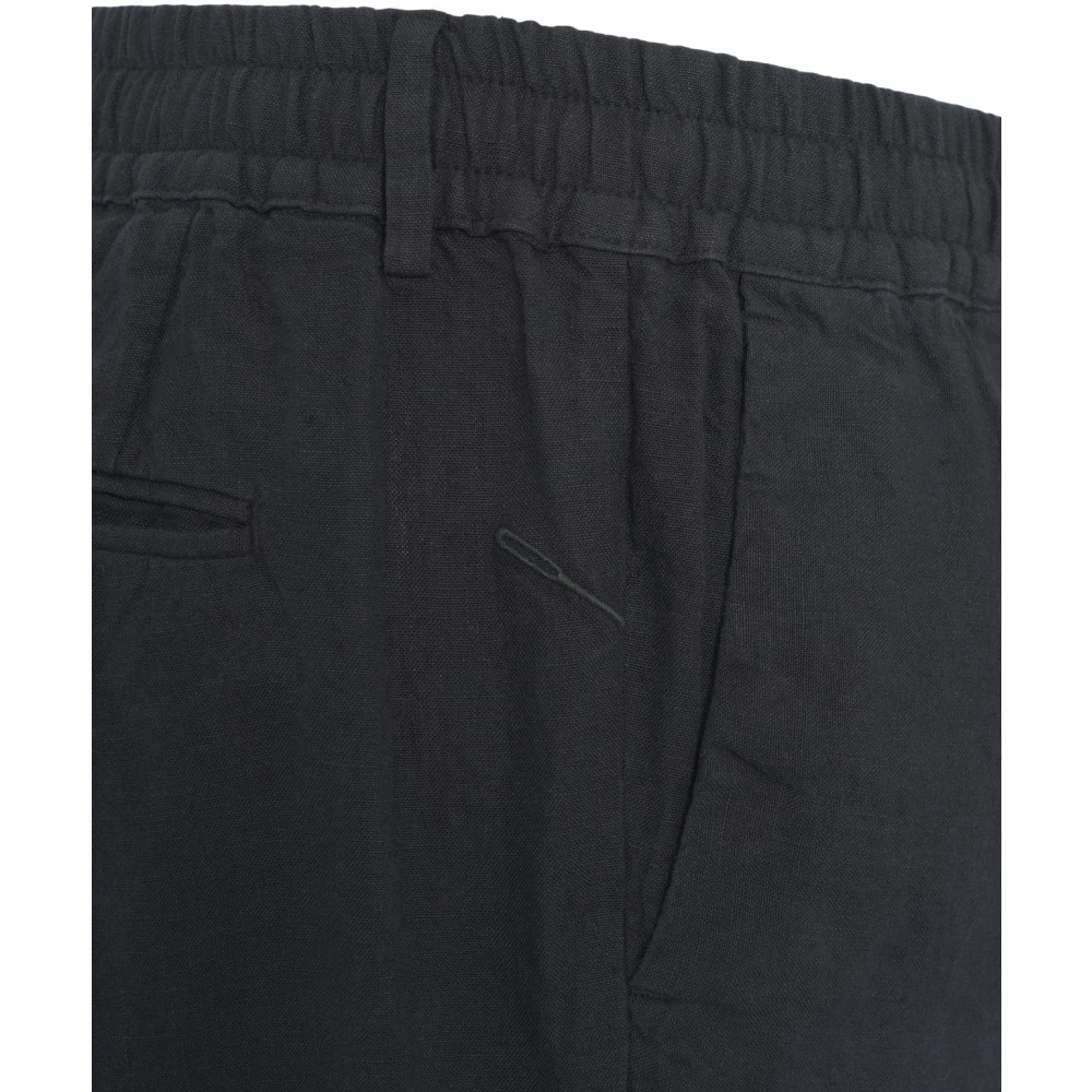 Cruna Zwarte Linnen Broek Ss25 Black Heren