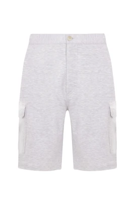 Cargo Shorts i Ljusgrå Jersey