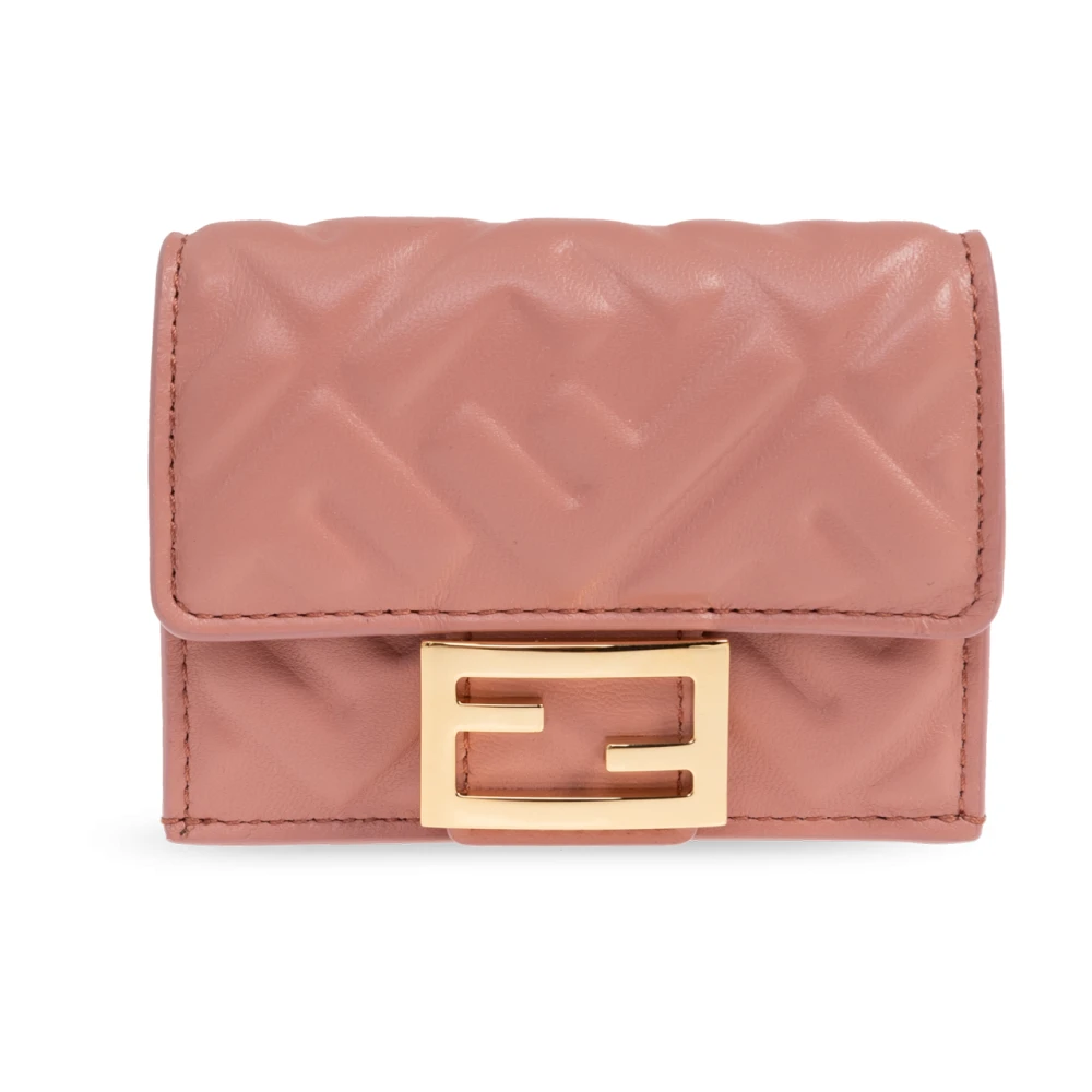 Fendi Women's Pink Wallets & Cardholders, One Size, Baguette Micro Trifold