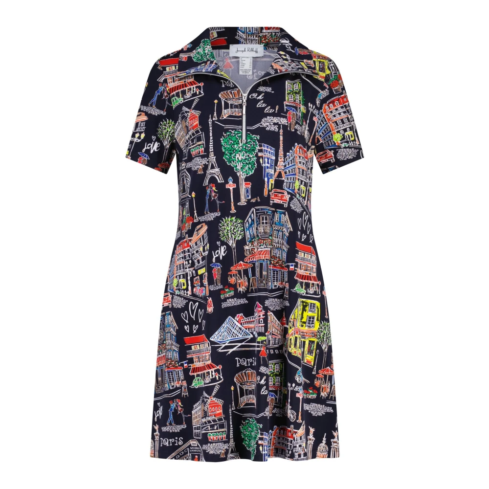 Joseph Ribkoff T-Shirt Jurk met Parijse Print Multicolor Dames