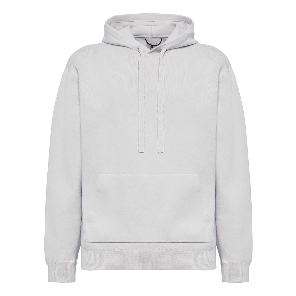 Boggi Milano Hoodie Crepe Knit Sweatshirt Gray Heren