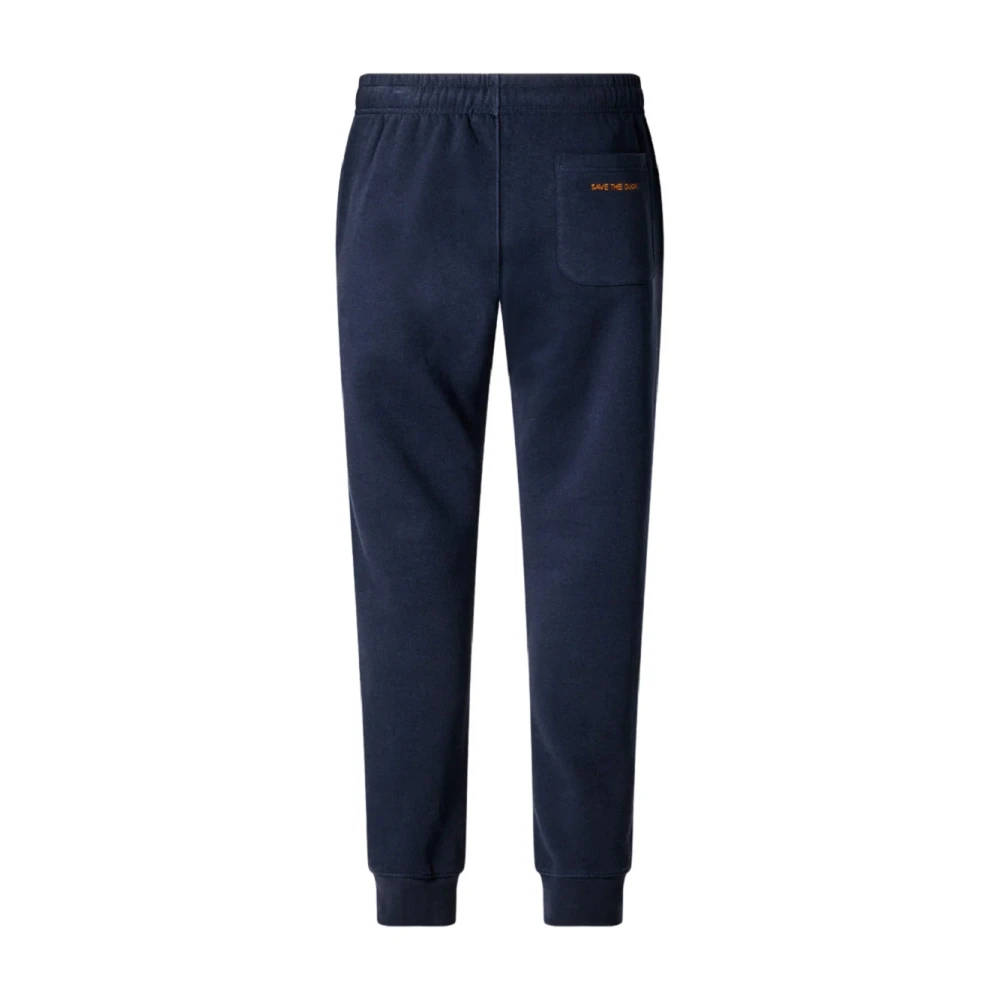 Save The Duck Blauwe katoenen joggingbroek met elastische tailleband Blue Heren