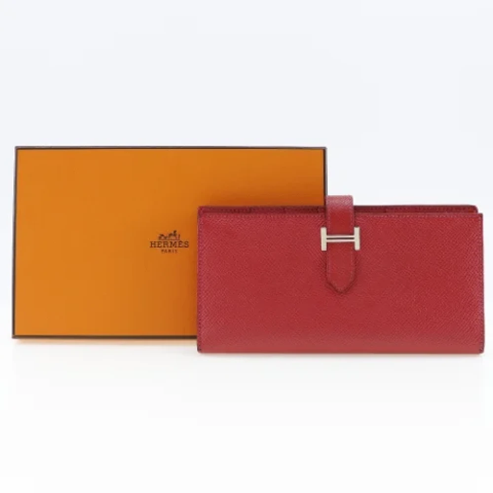 Hermès Vintage Pre-owned Fabric wallets Red Dames