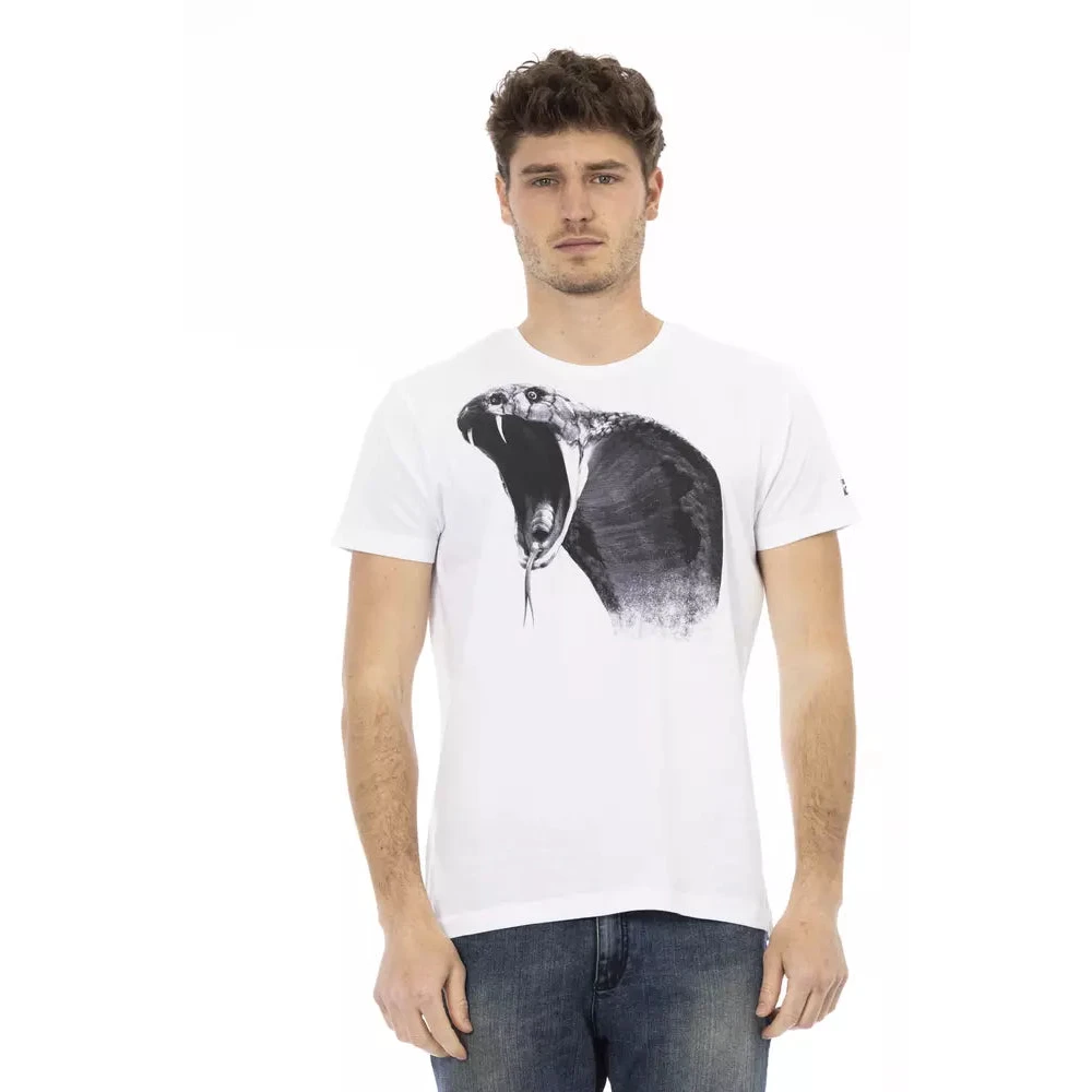 Trussardi Men's White T-Shirts, Xl, Cotton T-Shirt
