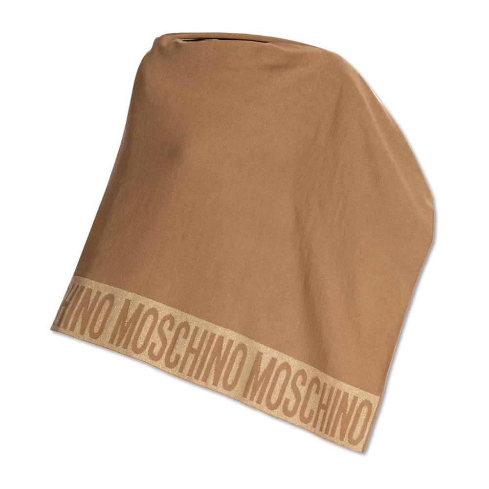 Moschino Poncho met logo Brown Dames