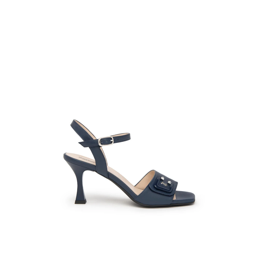 Nerogiardini Blå Nappa Läder Sandal Blue, Dam