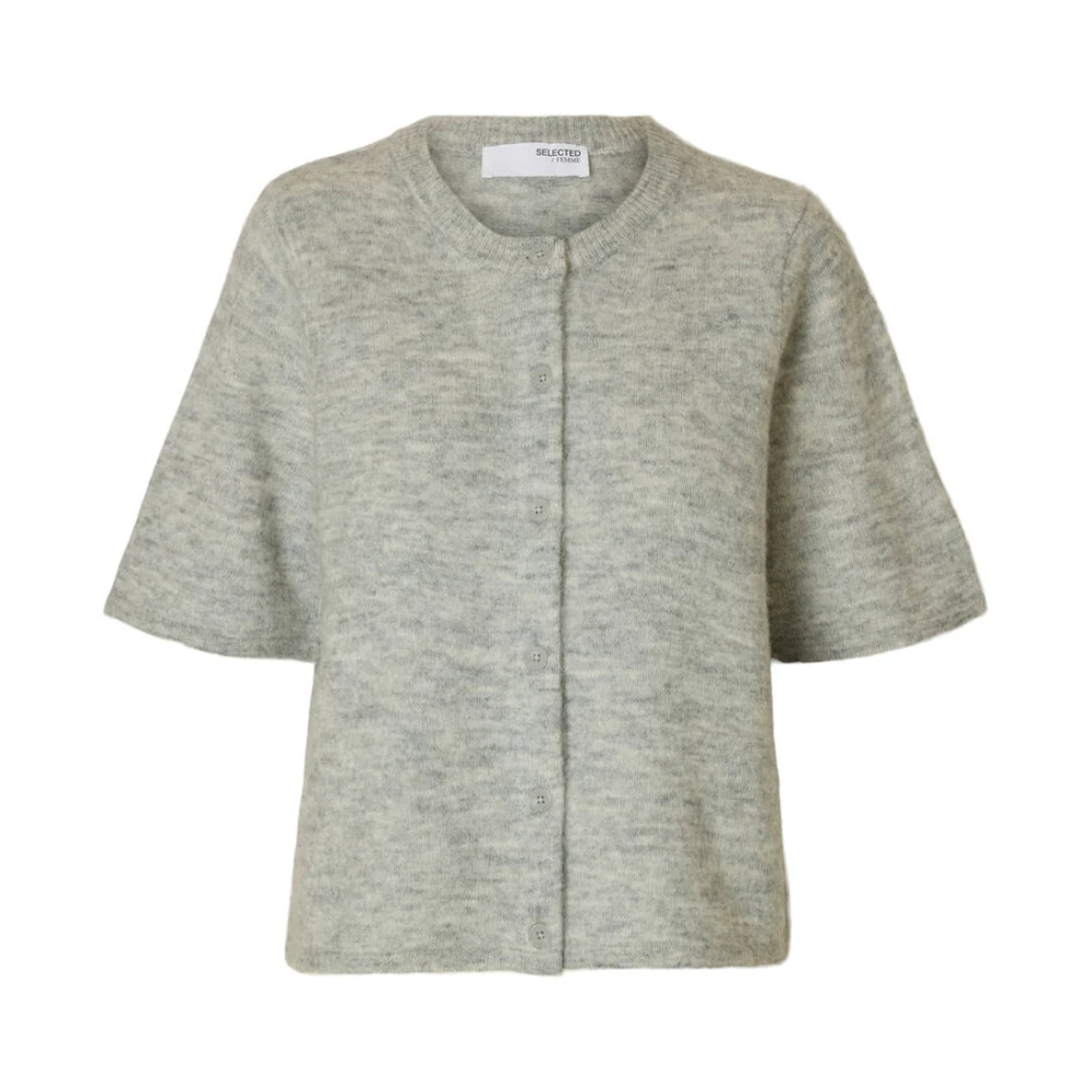 Selected Femme Gebreid Vest Cardigan Gray Dames