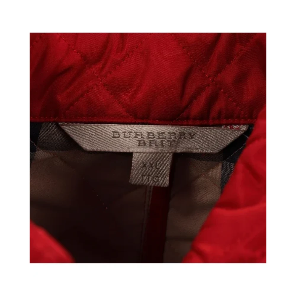 Burberry Vintage Pre-owned Polyester outerwear Red Dames